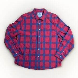 Roebuck & Co. Plaid Button Up Shirt Size XXL Red Western Preppy Casual